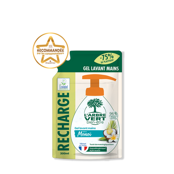 Recharge gel lavant mains Monoï 300 mL
