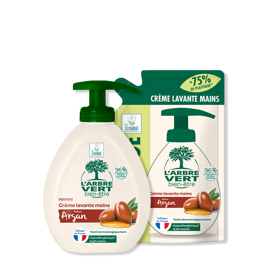 Pack crème lavante et recharge mains Argan 2 x 300 mL
