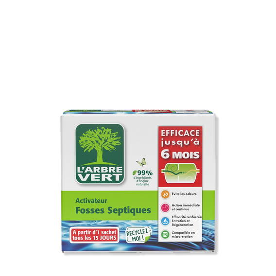 Activateur fosses septiques Efficace 6 mois 12 sachets