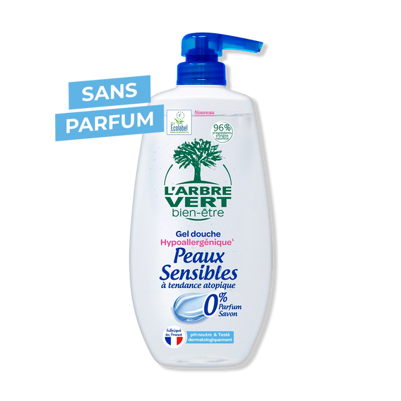 douche hypoallergénique Peaux sensible 0% sans parfum
