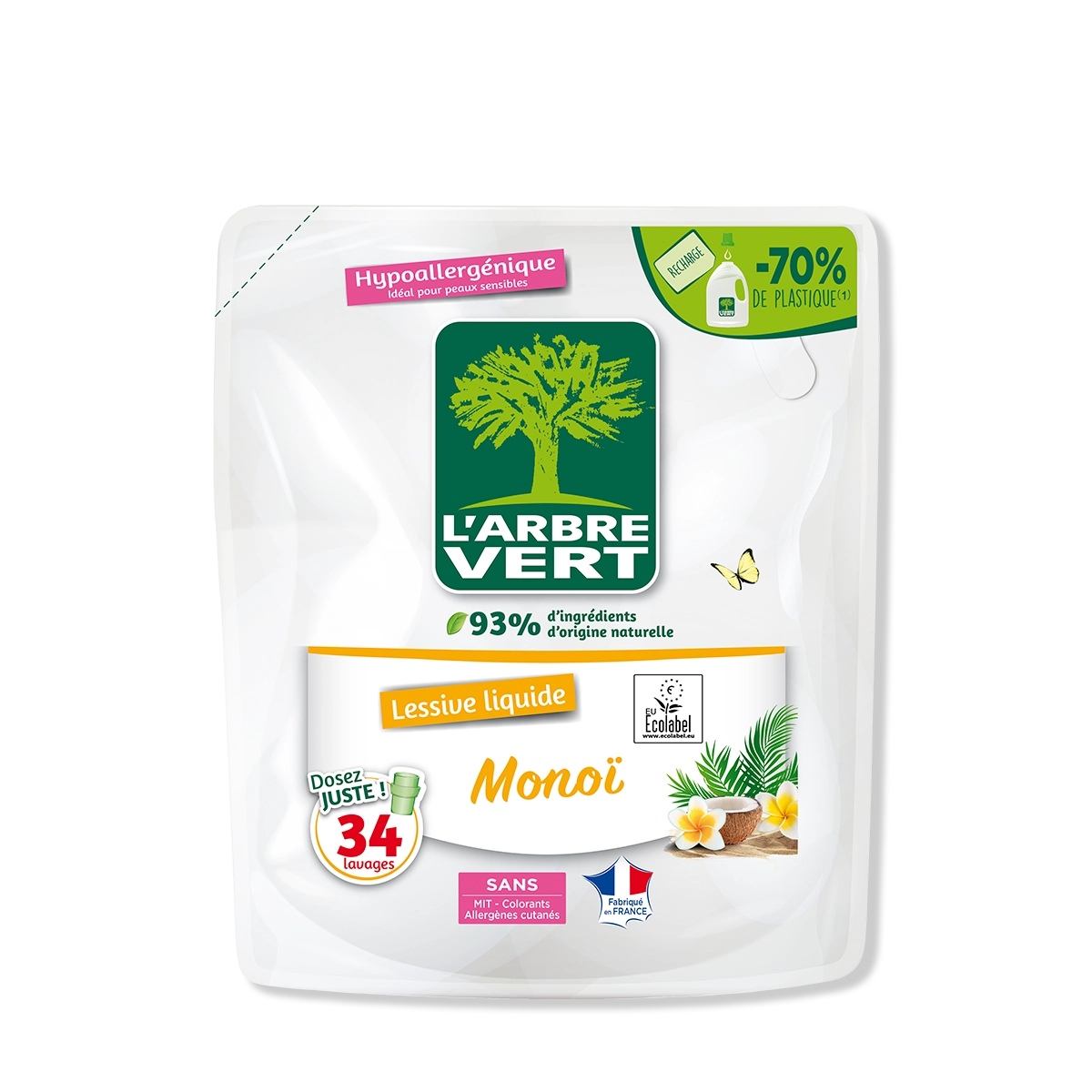 Recharge lessive liquide Monoï 1,53L