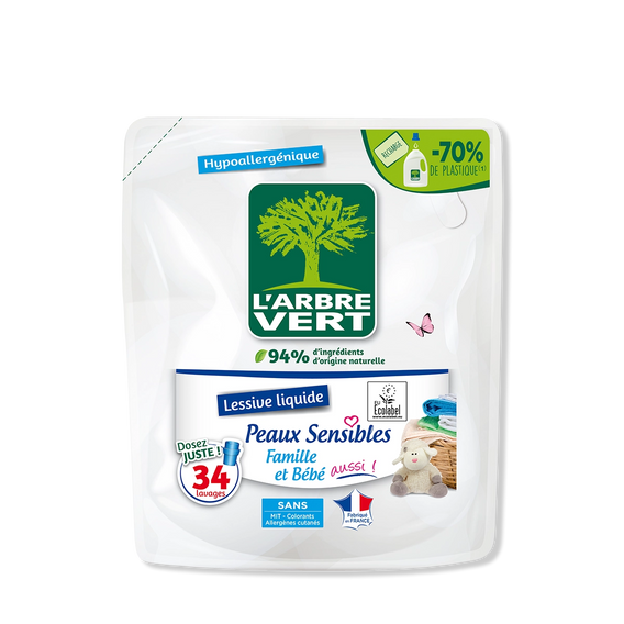 Recharge lessive liquide Peaux sensibles 1,53L