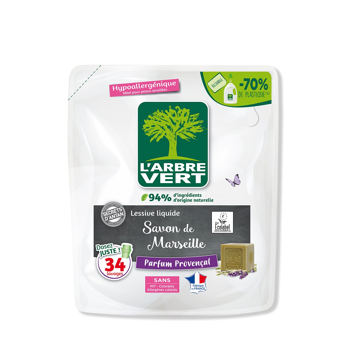 Recharge lessive liquide Savon de Marseille 1,53L