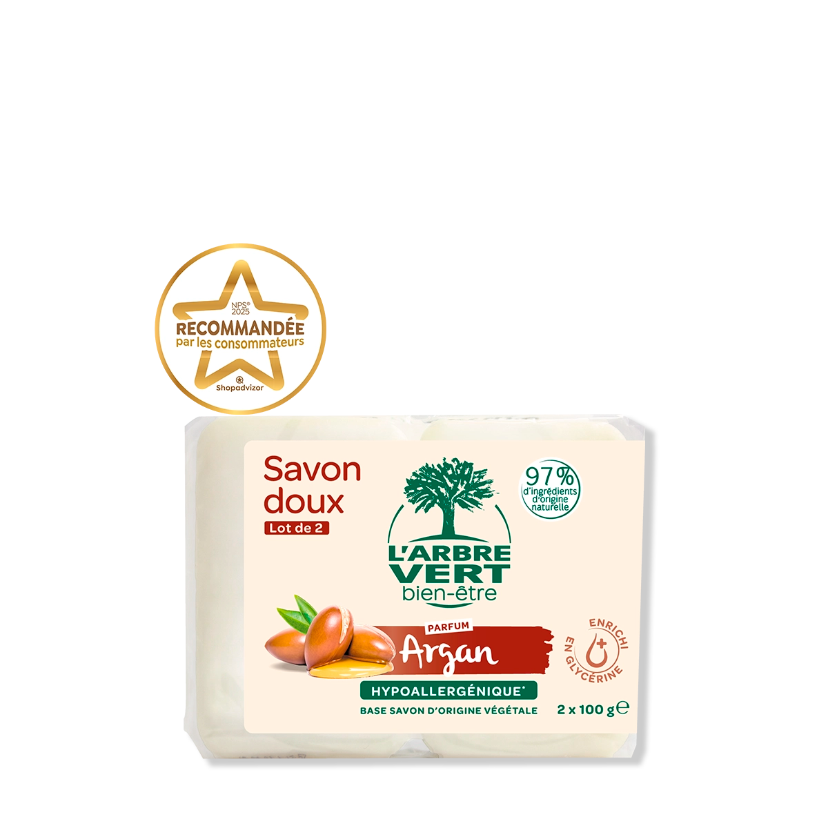 Savon doux Parfum Argan 2 x 100 g