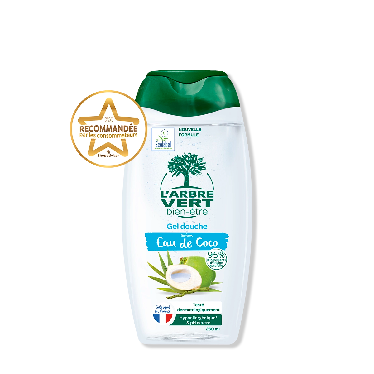 douche eau de coco hypoallergenique