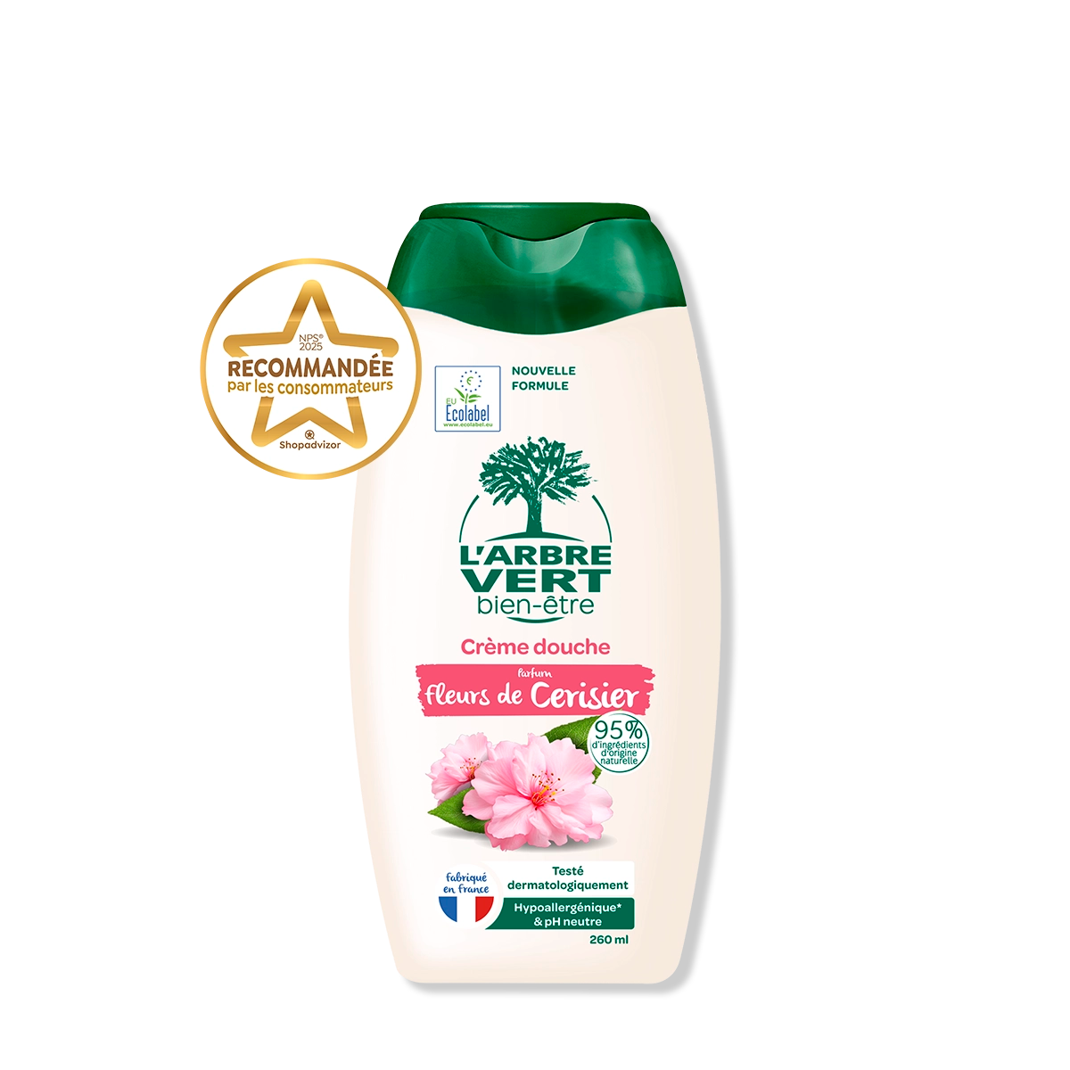 douche fleurs cerisier hypoallergenique