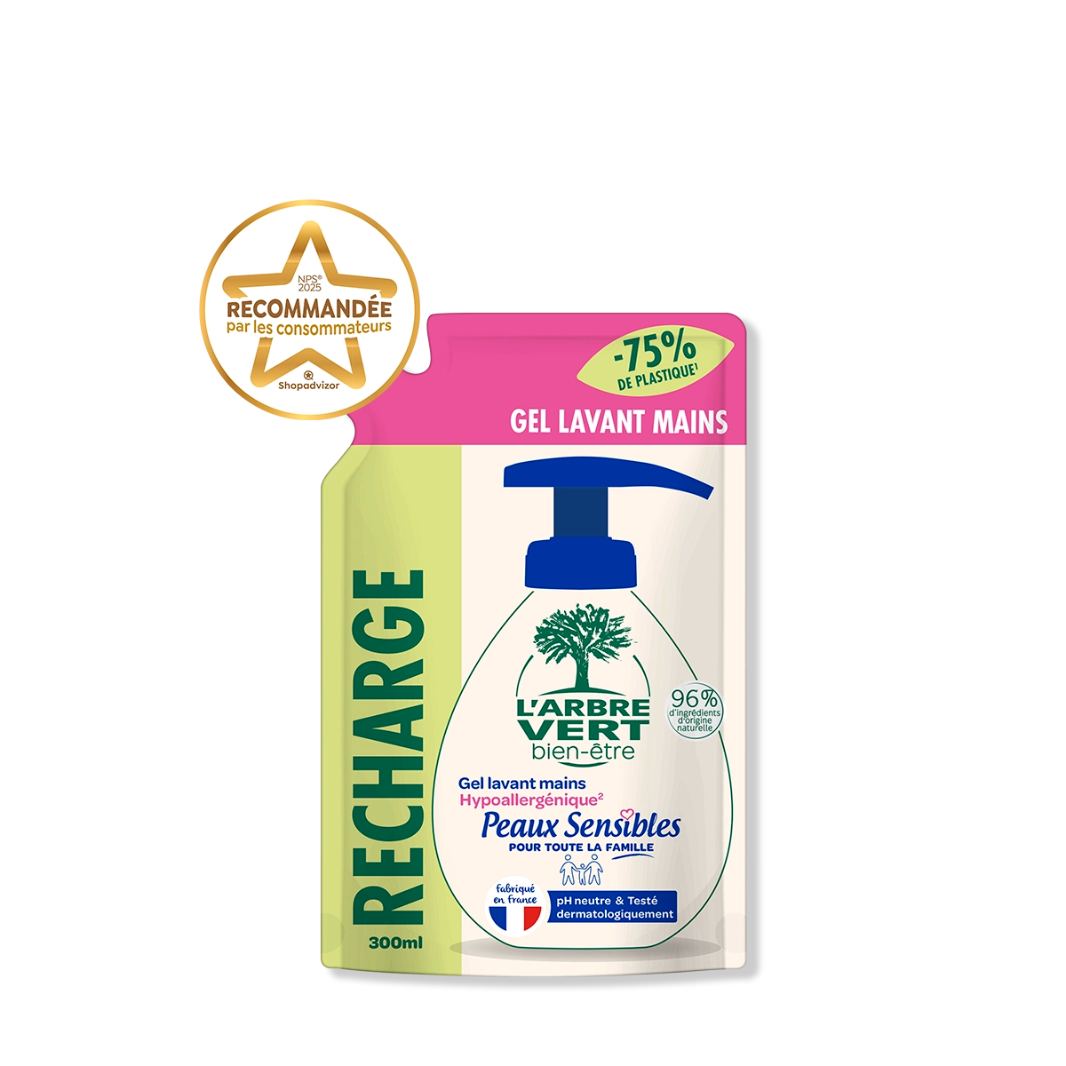 Recharge gel lavant mains Peaux sensibles 300 mL