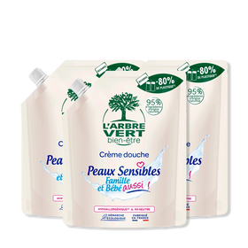 Lot de 3 recharges Crème douche Peaux Sensibles 3 x 500mL