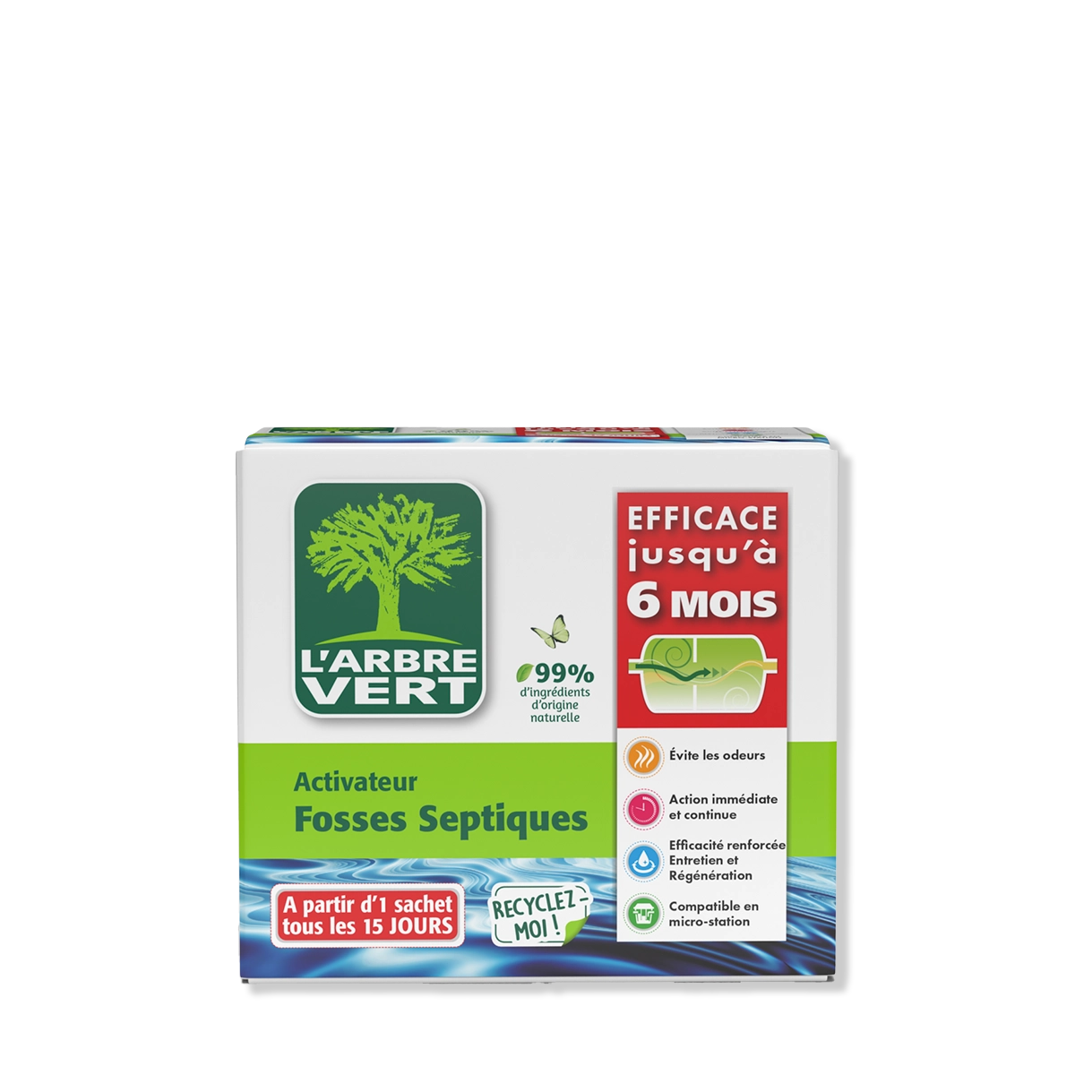Activateur fosses septiques Efficace 6 mois 12 sachets