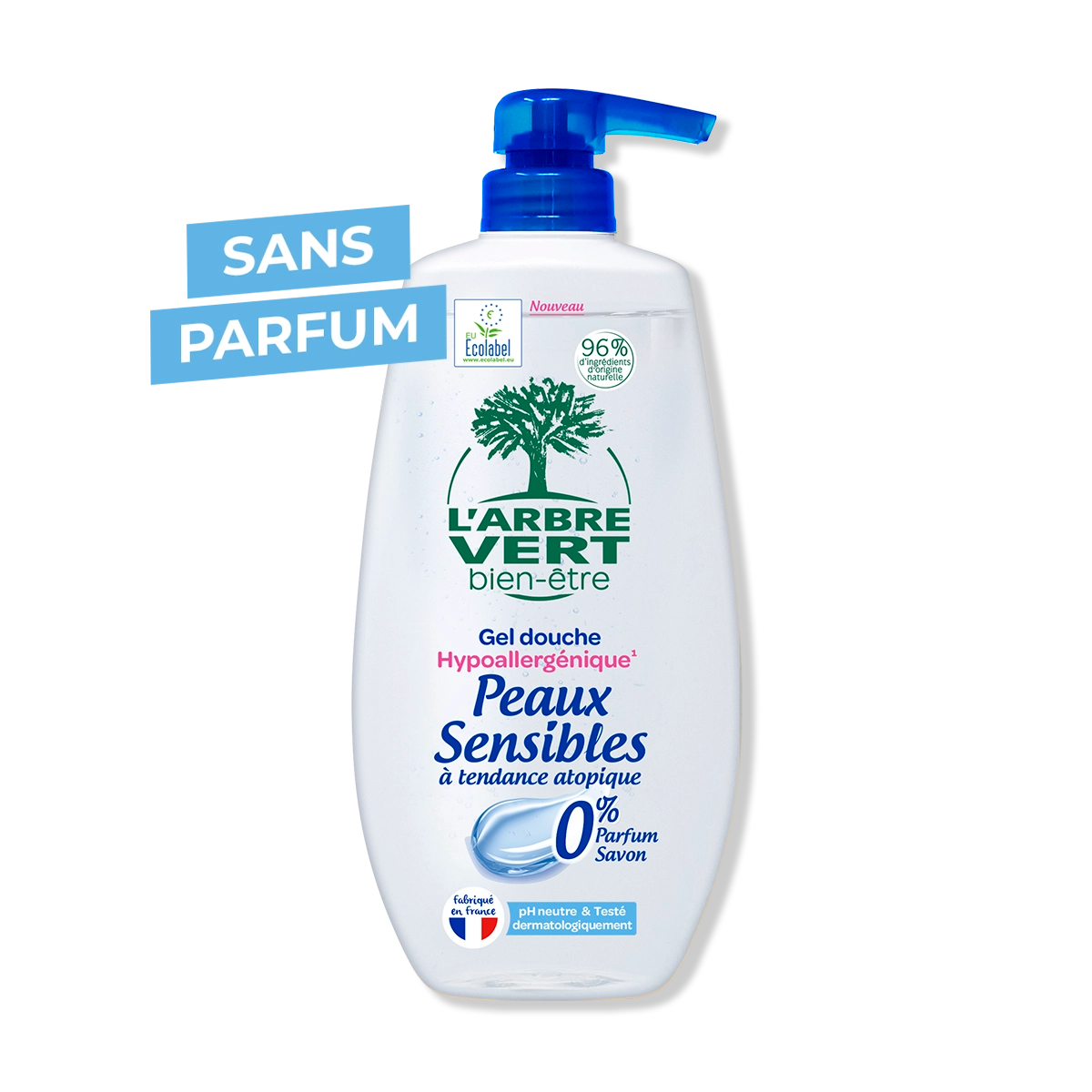 douche hypoallergénique Peaux sensible 0% sans parfum