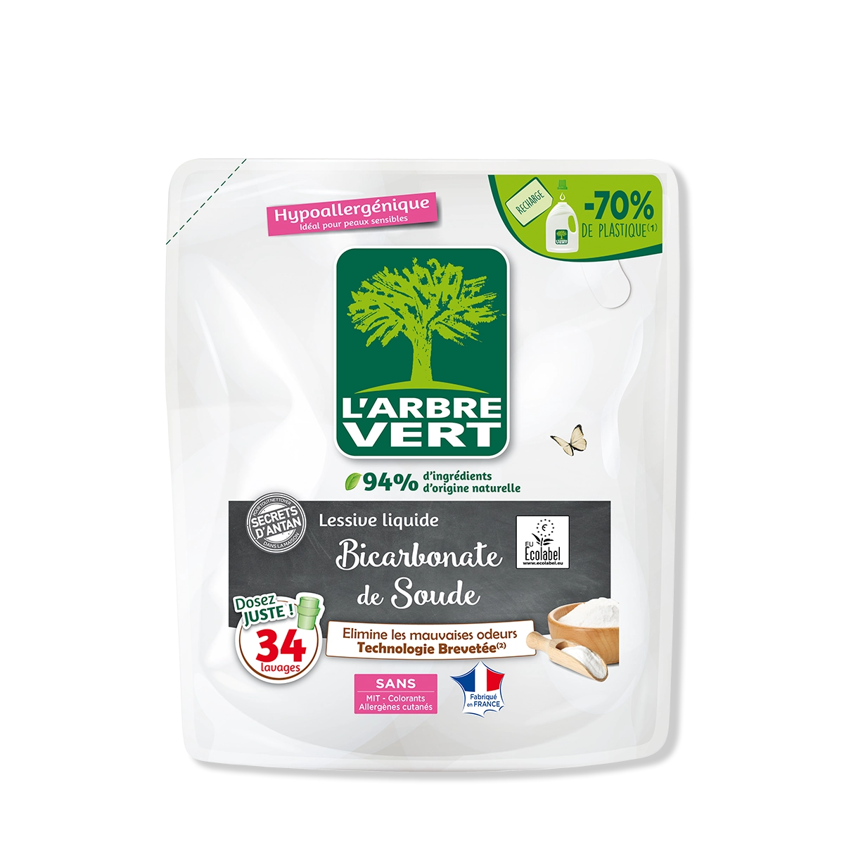 Recharge lessive liquide Bicarbonate de soude 1,53L