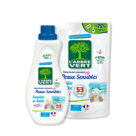 Pack adoucissant et recharge peaux sensibles 2 x 800 mL