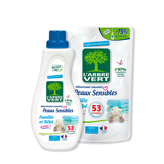 Pack adoucissant et recharge peaux sensibles 2 x 800 mL