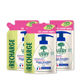 Lot de 3 recharges gel lavant mains Peaux Sensibles 3 x 300 mL