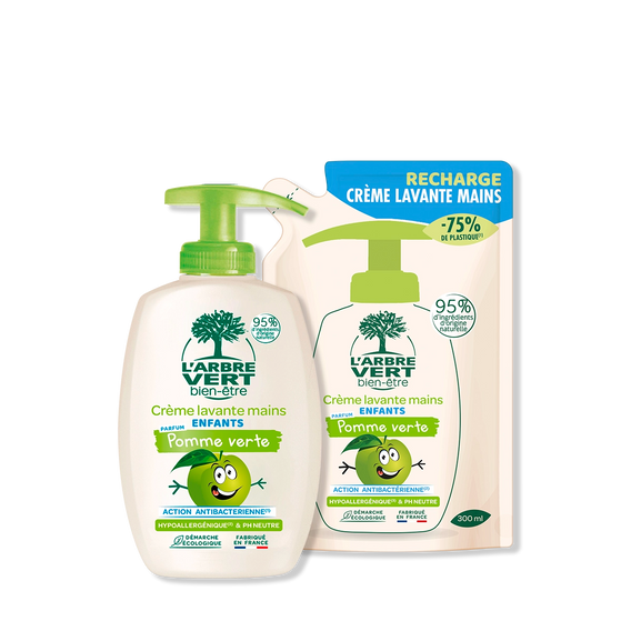Pack crème lavante et recharge Enfants Pomme 2 x 300 mL