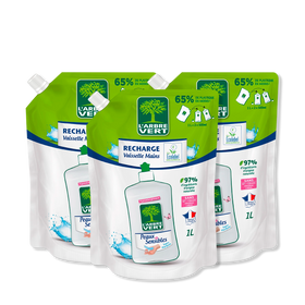 Lot de 3 recharges liquide vaisselle Peaux sensibles 3 x 1L