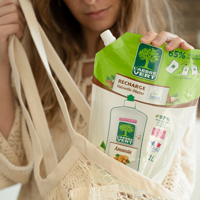 Pack liquide vaisselle et recharge Amande 500 mL + 1L